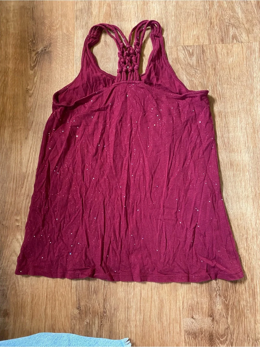 Justice Girls Maroon Tank Top with Colorful Owl Graphic